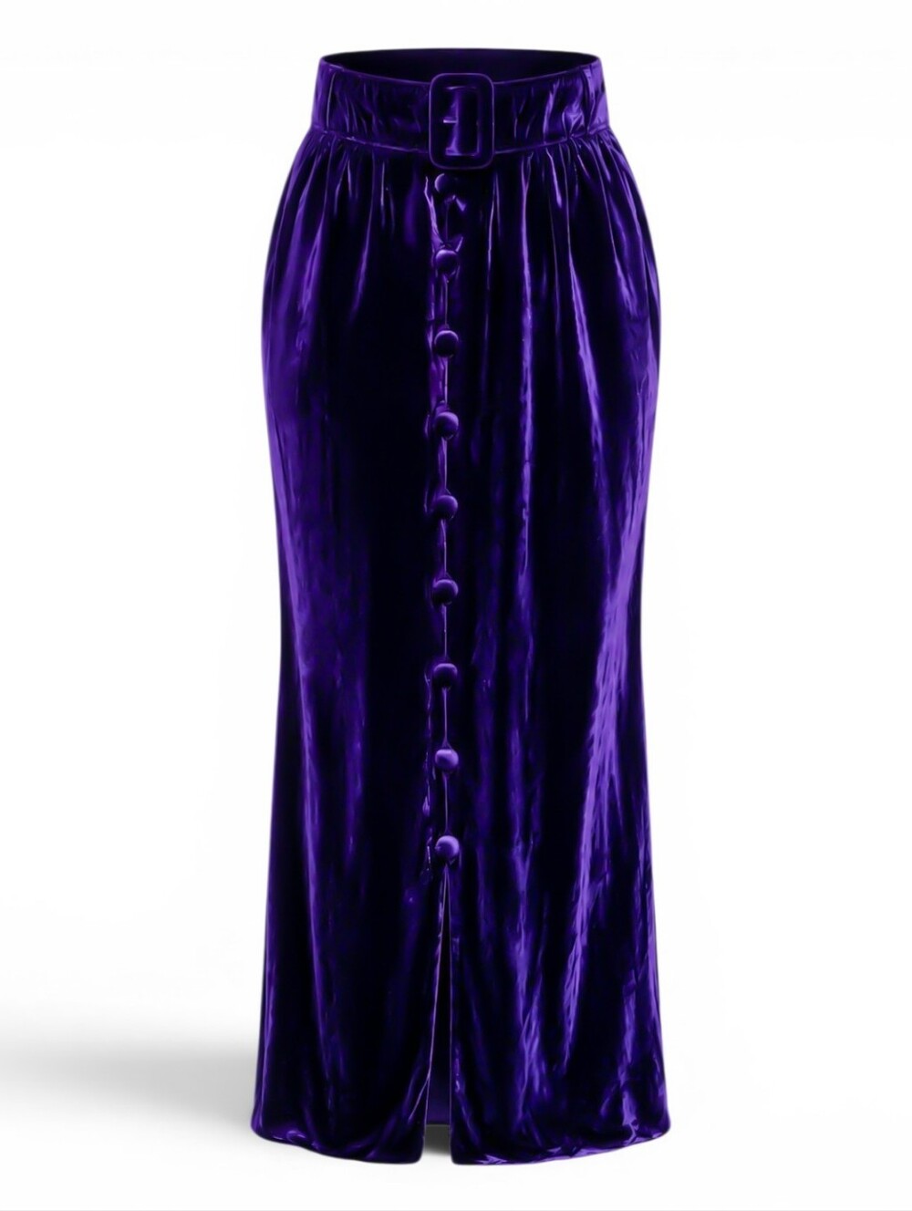 70s Velvet Maxi Skirt Vintage Purple gothic
